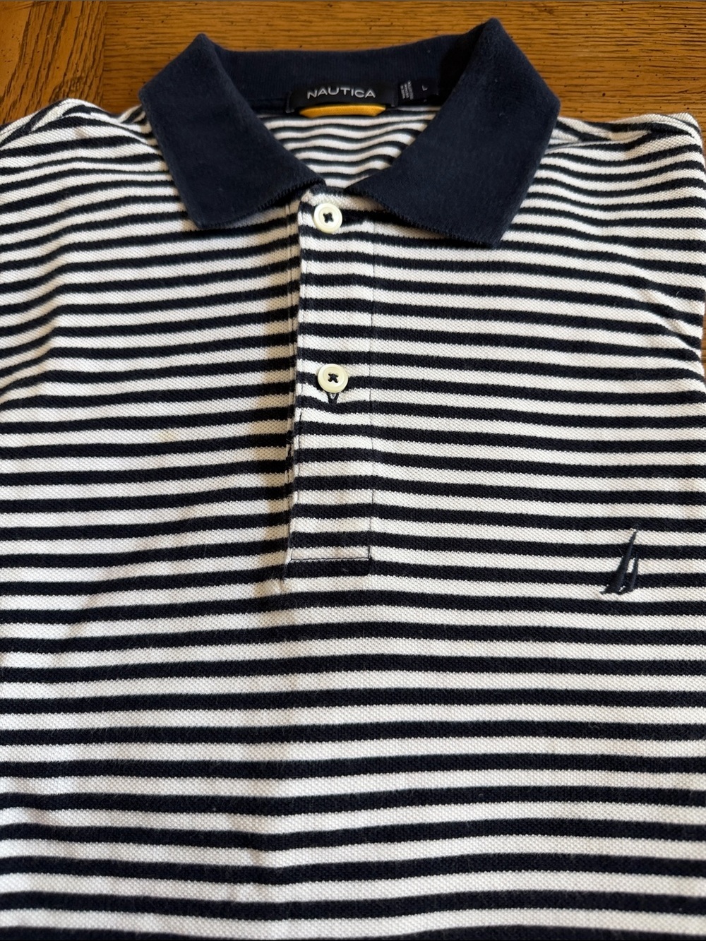 NauticaMenunisexNavyBlue&WhitePolo💯CottonEmbroideredPreppyAlmostAs NEW SHARP S:L